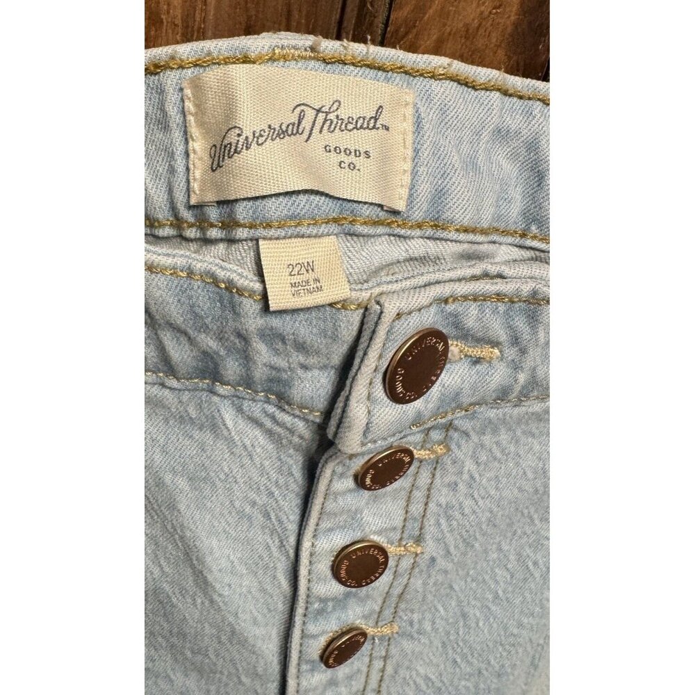 Universal Thread Plus Size Light‎ Distressed Wide Leg Jeans Vintage Straight 22W - Picture 5 of 8